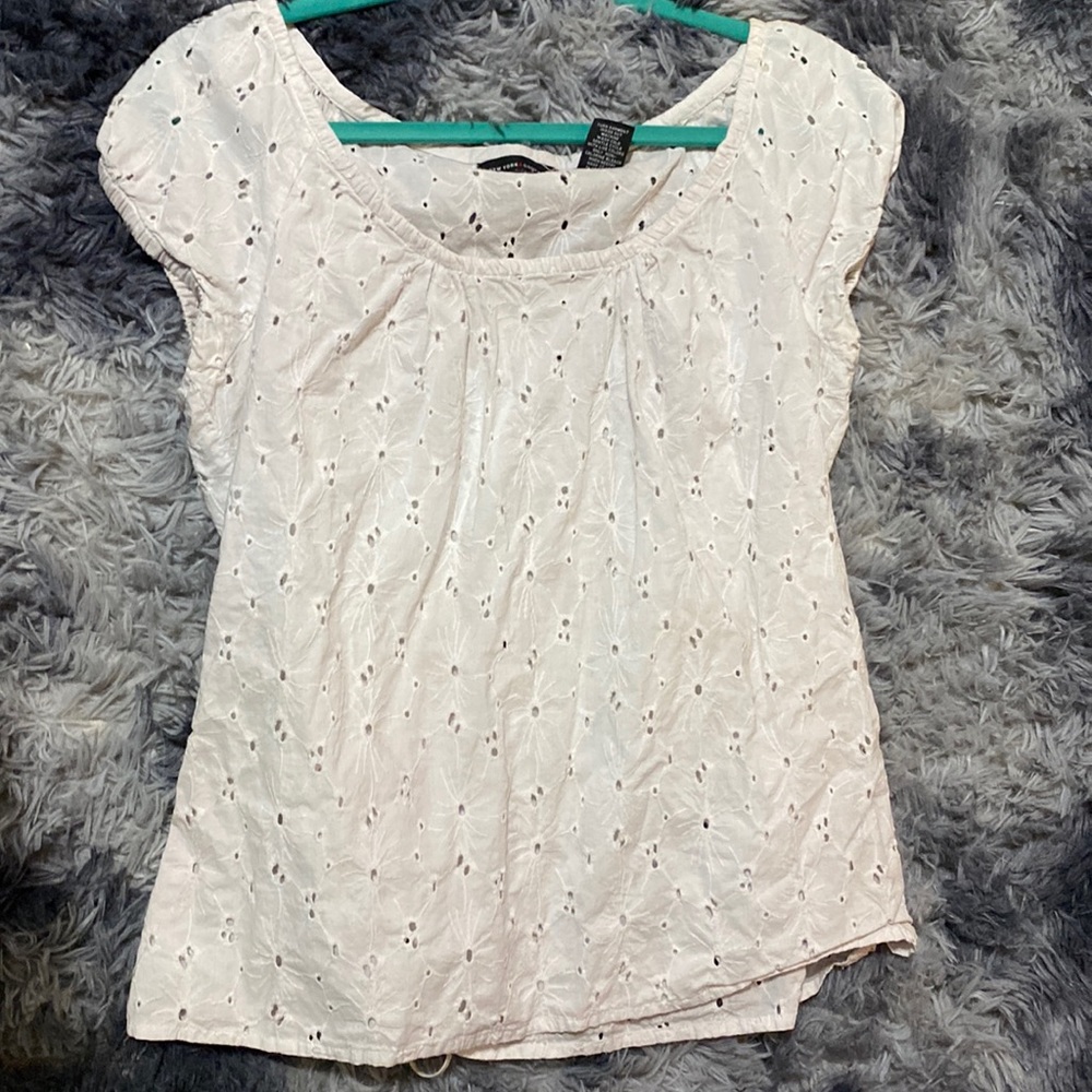 New York and company large white shirt
